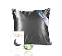 townssilk Both Side 100% 19mm Silk Pillowcase 40x40cm Pillow Case Cushion Cover with Hidden Zipper Darkgrey
