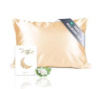 townssilk Both Side 100% 19mm Silk Pillowcase 50x70cm Pillow Case Cover with Hidden Zipper Gold