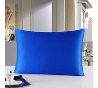 townssilk Both Side 100% 19mm Silk Pillowcase 50x75cm Pillow Case Cover with Hidden Zipper royalblue