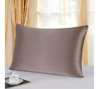 townssilk Both Side 100% 19mm Silk Pillowcase 50x75cm Size Pillow Case Cover with Hidden Zipper Graypurple
