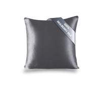 townssilk Both Side 100% 19mm Silk Pillowcase 80x80cm Pillow Case Cushion Cover with Hidden Zipper Darkgrey