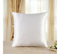 townssilk Both Side 100% 19mm Silk Pillowcase 80x80cm Pillow Case Cushion Cover with Hidden Zipper Naturalwhite