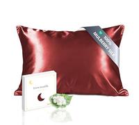 townssilk Both Side 100% 19mm Silk Pillowcase King Size Pillow Case Cover with Hidden Zipper Claret