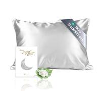 townssilk Both Side 100% 19mm Silk Pillowcase Queen Size mulberry Pillow Case Cover with Hidden Zipper Silver