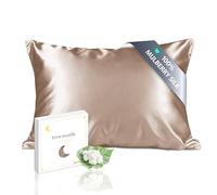 townssilk Pillowcase with 100% 19mm Pure Mulberry Silk Pillow Case for Hair and Skin Health, with Hidden Zipper, 600 Thread Counts, 1 piece, 50x60cm, Light Bronze