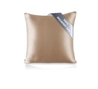 townssilk Silk Cushion Cover 40 x 40 cm - 100% Mulberry Silk, 19 mm, Silk on Both Sides, Oeko-Tex Certified, Grade 6A, with Zip, 1 Piece, Light Bronze