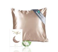 townssilk Silk pillowcase, 100% natural mulberry 19 momme, two sides in silk, Oeko-TEX certified, hair and skin benefits, hypoallergenic, anti-aging, 1 piece, 40 x 40 cm, light bronze
