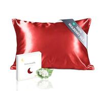 townssilk Silk Pillowcase, 100% Natural Mulberry Silk, 19 Momme, Two-Sided Silk, Oeko-Tex Certified, Soft for Skin and Hair, 1 Unit, 50 x 65 cm, Red