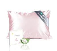 townssilk Silk Pillowcase 40 x 60 cm - 100% Mulberry Silk, 19 mm, Silk on Both Sides, Oeko-Tex Certified, Grade 6A, with Zip, 1 Piece, Rose Pink