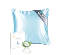 townssilk Silk Pillowcase 40x40cm - 100% Mulberry Silk, 19mm, Double-Sided Silk, Oeko-TEX Certified, Grade 6A, with Zipper, 1 Piece, Ice Blue