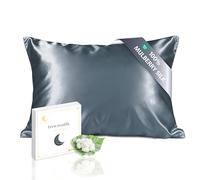 townssilk Silk Pillowcase, 50 x 70 cm, 100% Natural Mulberry Silk, 19 Momme, Two-Sided Silk, Oeko-Tex Certified, Soft for Skin and Hair, 1 Piece, Blue Grey