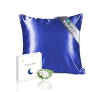 townssilk Silk Pillowcase 65x65 cm - 100% Mulberry Silk, 19 mm, Double-Sided Silk, Oeko-TEX Certified, Grade 6A, with Zipper, 1 Piece, Royal Blue
