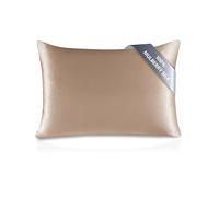 townssilk Silk Pillowcase 70 x 90 cm - 100% Mulberry Silk, 19 mm, Silk on Both Sides, Oeko-Tex Certified, Grade 6A, with Zip, 1 Piece, Light Bronze