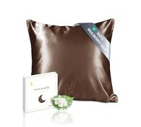 townssilk Silk Pillowcase 80x80cm - 100% Mulberry Silk, 19mm, Double-Sided Silk, Oeko-TEX Certified, 6A Grade, with Zipper, 1 Piece, Brown