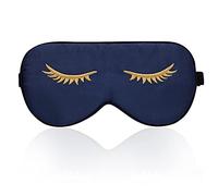 townssilk Silk Sleep mask with Adjustable Strap,Comfortable and Super Soft Eye mask Ultimate Sleeping aid navyblue pattern4