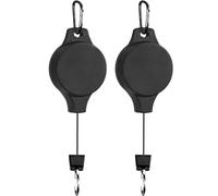 Townus 2 Pack Plant Hook Pulley Retractable Plant Pulley Hanger Adjustable Plants Hanging Pulley for Outdoor Garden Flower Basket Pots Heavy Duty and Birds Feeder (Black)