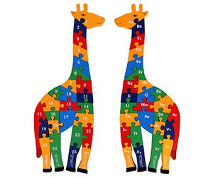 TOWO Wooden Giraffe Alphabet & Number Blocks Jigsaw Puzzle 41 cm Large Size 2 in 1 ABC Number Puzzle - Educational Toys for 3 Year olds