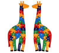 TOWO Wooden Giraffe Alphabet & Number Puzzle, ABC Blocks Toy | Large 41 cm 2-in-1 wooden giraffe puzzle with alphabet and number blocks; supports early learning and matching, age 3+.