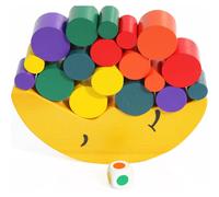 TOWO Wooden Stacking Blocks Balancing Game Children Moon Equilibrium Game Sorting Toys for 3 Years Old Math Montessori Educational Preschool Kids