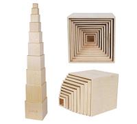 TOWO Wooden Stacking Boxes-Nesting and Sorting Cups Blocks for Toddlers-Stacking Cubes Educational Learning Toys for 2 years old Montessori Materials