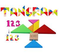 TOWO Wooden Tangram Puzzle, Geometric Pattern Blocks for Kids