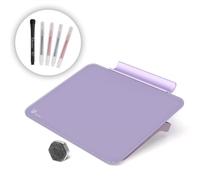TOWON Small Glass Dry Erase Board, Desk White Board with Standing, Mini Whiteboard Easel Pad Set, Stenography Artifact for Office, Home and School Supplies, 8 x 6 Inches, Purple