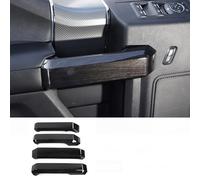 Toworldit ABS Black Wood Grain Full Interior Decorative Cover Trim Sticker Compatible with Ford F150 2015-2020 (4pcs/Set Inner Door Handle Trim Cover)