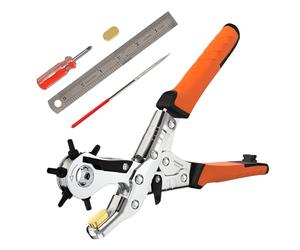 TOWOT Belt Hole Puncher Kit, Upgraded Version Leather Hole Punch for Belt, Saddles, Shoes, Fabric, DIY & Craft Projects, 6 Holes Heavy Duty Rotary Puncher, Easily Punches Perfect Round Holes