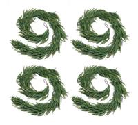 TOWPONICS 4-Pack Christmas Garlands for Decorating, 6FT Real Touch Norfolk Pine Garlands, Christmas Greenery Garland for Staircase, Fireplace, Wall, Porch, Home Holiday Outdoor Indoor Xmas Decor