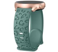 Towsnails Leopard Engraved Strap Compatible with Samsung Galaxy Watch 7/FE/6/5/4 40mm 44mm/Watch 5 Pro 45mm/Galaxy Watch 4 Classic 42mm 46mm for Men and Women, Soft Silicone Sport Straps - Pine Green