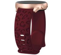 Towsnails Leopard Engraved Strap Compatible with Samsung Galaxy Watch 7/FE/6/5/4 40mm 44mm/Watch 5 Pro 45mm/Galaxy Watch 4 Classic 42mm 46mm for Men and Women, Soft Silicone Sport Straps - Wind Red