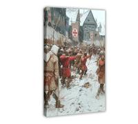 Towton Archers in Sleet Canvas Poster Bedroom Decor Landscape Decor Gift 16x24inch(40x60cm)