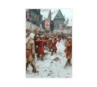 Towton Archers in Sleet Canvas Poster Wall Art Print Picture Paintings 12x18inch(30x45cm)