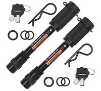 TowWorks Keyed Alike 5/8" Trailer Hitch Locking Pin Set - Receiver Lock with Anti-Rattle, fits Class III - V Hitches with 2" and 2.5" Receivers, 79632