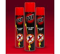 TOX Fly & Wasp Killer, Fly Killer Spray for Flies Wasps Mosquitos & Moths, Fast Acting Pesticide, Pack of 3 (3 x 300ml)