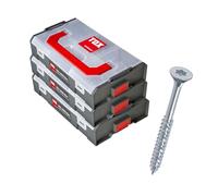 TOX L-BOXX 094909172 Mini Chipboard Screw Sets with 3 and 3.5/4/4/4.5 and 5 mm, TX Drive and Full Thread, 3 Clickable Sorting Boxes with a Total of 18 Sizes and 1460 Wood Screws