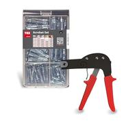 TOX -Plug Assortment Acrobat Set (60 Pieces) + Mounting Pliers Acrobat Speed Plus for All Sizes, Metal Hollow Plug Acrobat in 6 Sizes with Screw + Pliers, for Plasterboard, 094909140