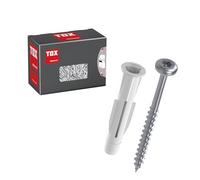 TOX TRIKA 6/36 + S All-Purpose Dowels and Panhead Screw for Almost All Building Materials, Easy Assembly, Anti-Rotate, Dowel Cap Protects The Surface, Pack of 30 in Box, 01119184, Red