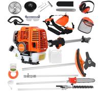 toxaaiwr 52cc 2-Stroke Petrol Strimmer,5in 1 Garden Strimmer，Gas Weed Wacker with Shoulder Strap,Gas String Trimmer,Brush Cutter with Rubber Handle,Strimmer Petrol for Weeds,Grass Cutting,Multi Yar