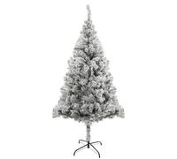 toxaaiwr 6ft White Flocked Artificial Christmas Tree, Snow Christmas Holiday Tree with Realistic Branch, 600 Branch Tips Artificial Pencil Tree with Reinforced Metal Base, Easy to Assembly Silver Whi