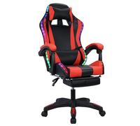 toxaaiwr Gaming Chair, Computer Chair with Bluetooth Speakers and RGB LED Lights, Height Adjustable, Ergonomic Massage Computer Gaming Chair, Video Game Chair High Back with Lumbar Support Black & Red