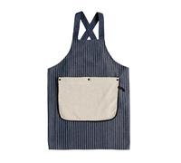 toxaaiwr Kitchen Cooking Aprons, Stripe Stain-resistant Kitchen Apron, with Pocket and Towel, Women Men Cross-back Restaurant Cooking Pinafore, Breathable Multifunctional Apron Grey