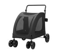 toxaaiwr Pet Stroller for Medium Dogs, Dog Stroller with Dual Entry, 4 Wheels Foldable Dog Wagon with Adjustable Handle Up to 110 lbs Dog Wagon for Large Dogs with Breathable Mesh Black
