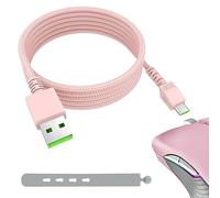 Toxaoii Mouse USB Charging Cable Micro Charger Cord for Razer Viper Ultimate,Basilisk Snake Ultimate,Viper V2 Pro,Viper Professional,with Nylon Braided Cable,Durability&Fast Charging (Pink, 5.9FT)