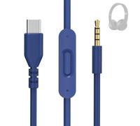Toxaoii USB C to 3.5mm Audio Cable Compatible with Beats Solo 4 3 2, Studio 2 3 Pro, Detox Wireless Mixr Executive Pill Headphones - Aux Cord with Inline Mic Control for iPhone 17/16/15/iPad (Blue)