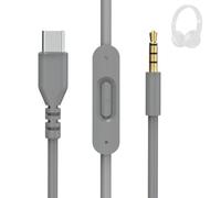 Toxaoii USB C to 3.5mm Audio Cable Compatible with Beats Solo 4 3 2, Studio 2 3 Pro, Detox Wireless Mixr Executive Pill Headphones - Aux Cord with Inline Mic Control for iPhone 17/16/15/iPad (Grey)