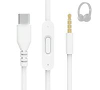 Toxaoii USB C to 3.5mm Audio Cable Compatible with Beats Solo 4 3 2, Studio 2 3 Pro, Detox Wireless Mixr Executive Pill Headphones - Aux Cord with Inline Mic Control for iPhone 17/16/15/iPad (White)