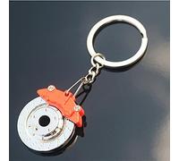 TOXI Brake Disc Wheel Caliper Metal Keychain Car Modification Disc Brake Waist Key Ring Trinket Pendant Car Key Buckle Gifts-Orange