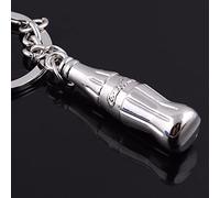 TOXI Creative Zinc Alloy Metal Three-dimensional High Simulation Coke Bottle Shape Keychain Car Pendant Key Chain Custom Gift-Silver