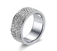 TOXI Gold Silver Color Titanium steel Wedding Jewelry 5 Rows CZ Stone Fashion Engagement Ring for Woman Fantasy jewelry Gifts